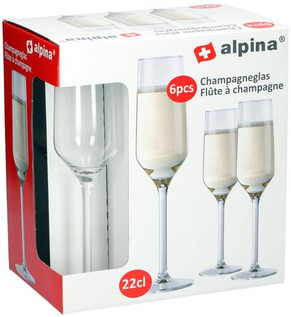 Alpina Sklenice na šampaňské 220ml 6ks